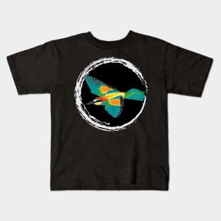 Nice Artwork showing an European Bee-Eater in Flight II Kids T-Shirt